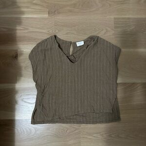 Allie rose Brown Striped Women's Top